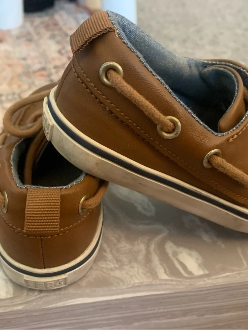 Old Navy Tan Kids Moccasin-Style Boat Shoes